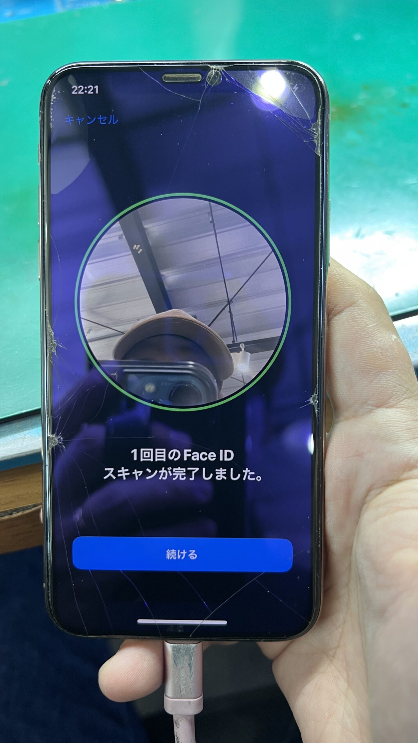 iPhone XS Face ID修理後 復旧確認